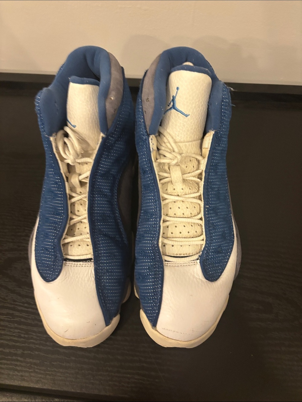 Jordan Retro High Top Sneakers in Blue and White